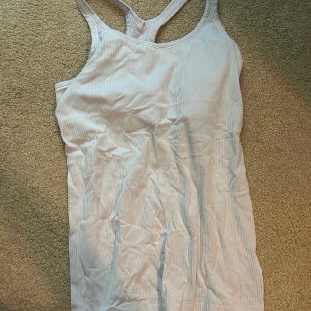 Lululemon Athletica White Ebb to street Tank Top